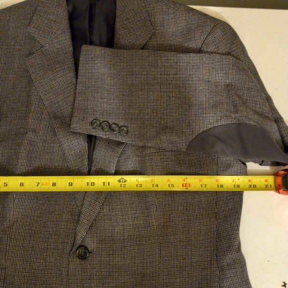 STAFFORD Essentials Wool Classic Fit Sports Blazer Jacket Gray Tweeded Size 38R - Picture 10 of 10